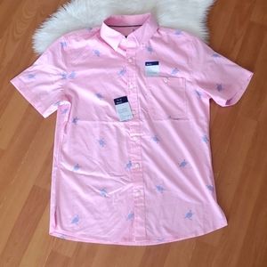 NWT Mens Croft & Barrow pink performance slim fit shirt sz Small